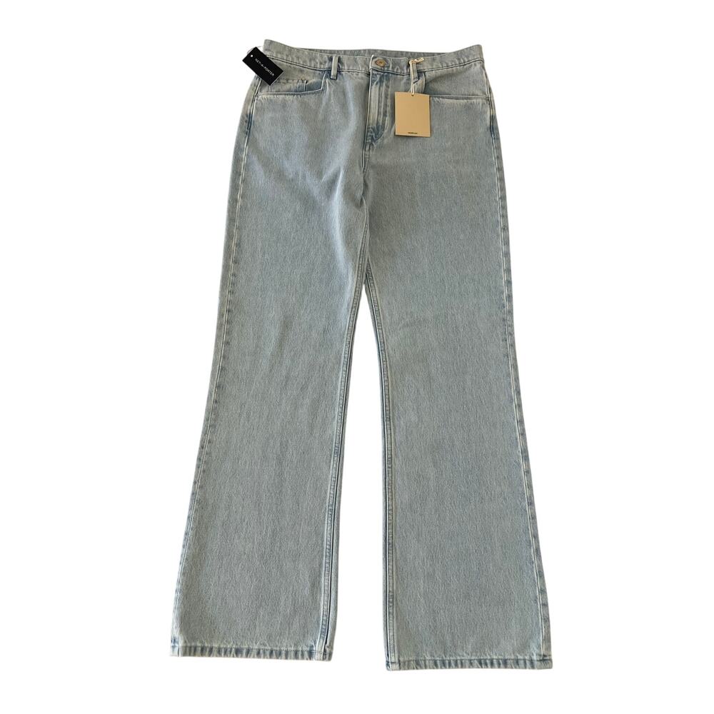 NWT Wandler Straight Wide Leg Denim Jeans Womens Size 32 Light Wash Blue